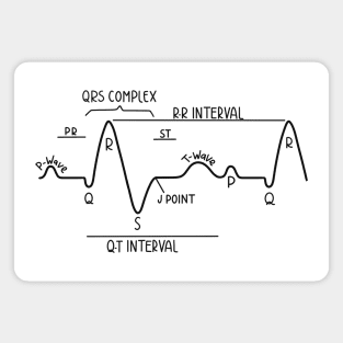 Hand Drawn Normal Electrocardiogram Black Magnet